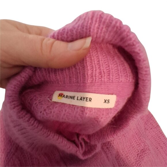 Marine Layer Evelyn Dream Yarn sweater womens XS Pink Punch wool alpaca blend - Picture 3 of 4